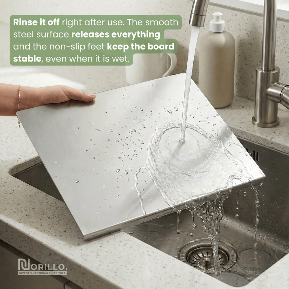 Norillo™ - Hygienic & Bacteria-Resistant - Stainless Steel Chopping Board