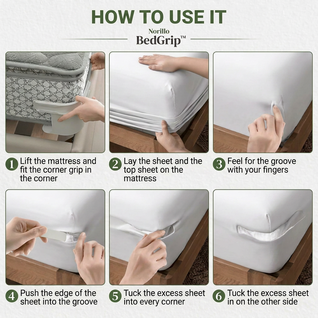 Norillo™ - BedGrip - Say Goodbye to Loose Corners and Wrinkled Sheets for Good