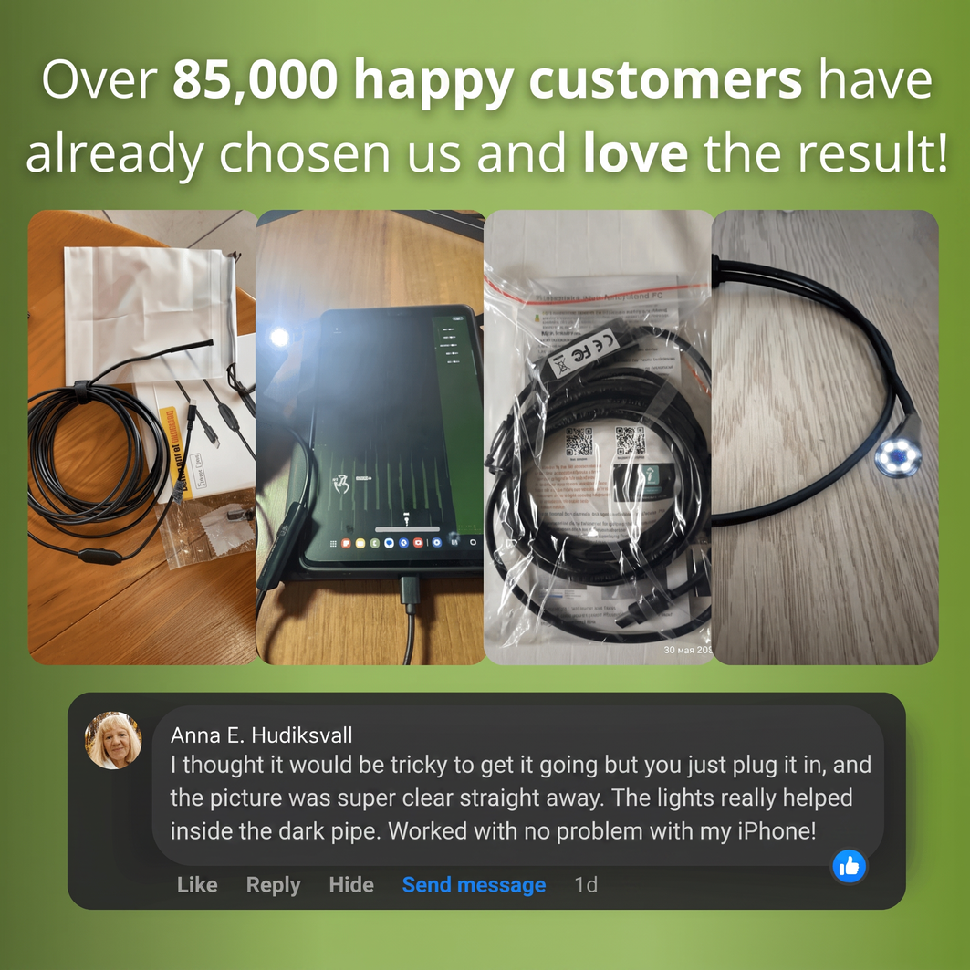Norillo™ - Flexible HD Endoscope Camera with 6 Adjustable LED Lights