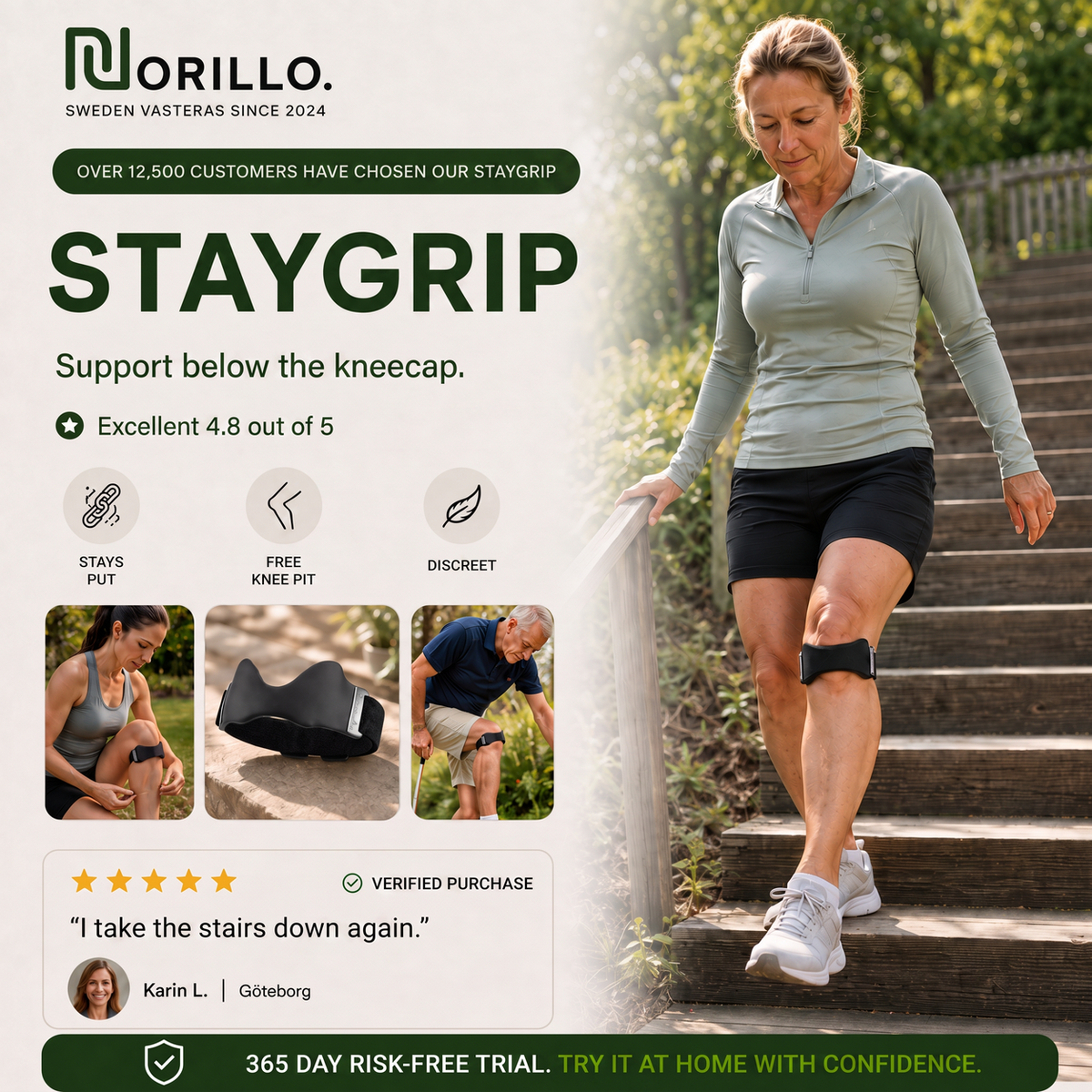 StayGrip knee strap hero