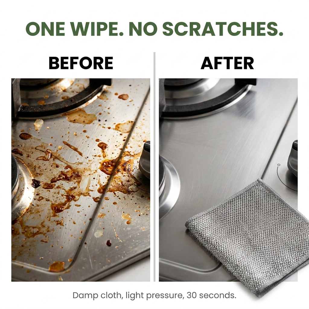 Norillo® - SteelSoft - The Stainless-Steel Cloth That Lifts Grease Without Scratching