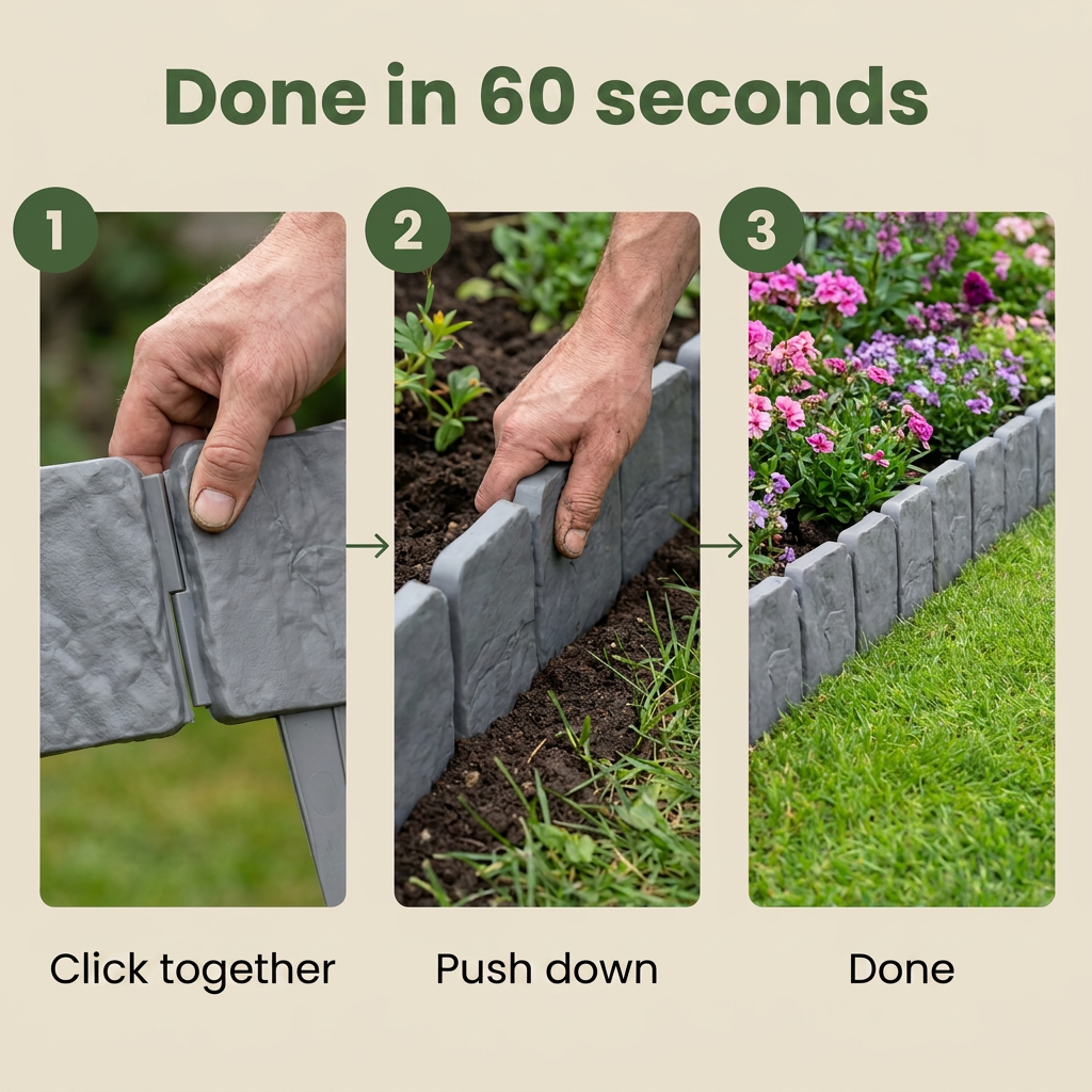 Norillo™ - Stone-Look Garden Edging That Stops Grass Creeping In