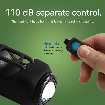 Norillo™ - 110 dB Bike Horn with Long-Range Front Light for Night Riding