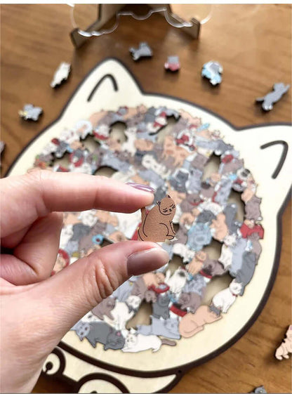 Norillo™ - Wooden Cat Puzzle with Morandi Colours (135 Pieces)