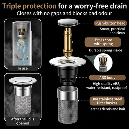 Norillo™ - Stainless Steel Drain Filter that Stops Hair and Bad Odours
