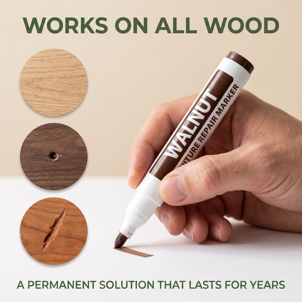 Furniture repair marker works on all wood