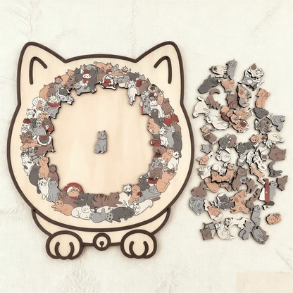 Norillo™ - Wooden Cat Puzzle with Morandi Colours (135 Pieces)