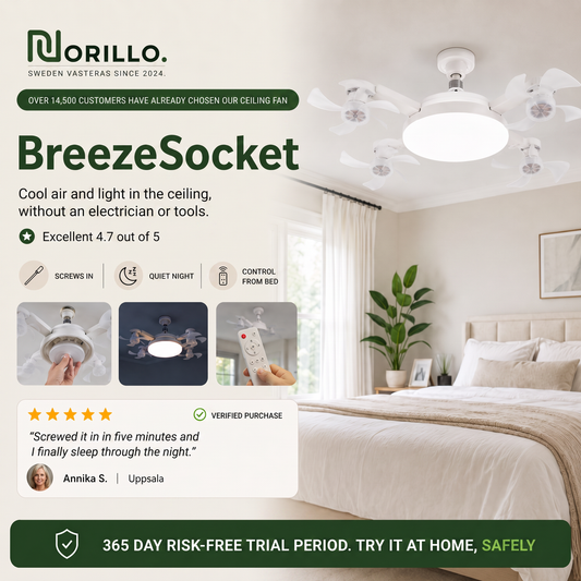 BreezeSocket ceiling fan with light