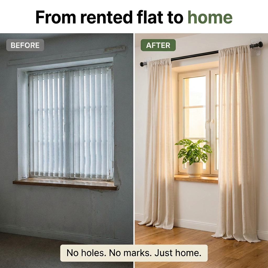 Norillo™ - Self-Adhesive Curtain Rod Holder - No Wall Drilling