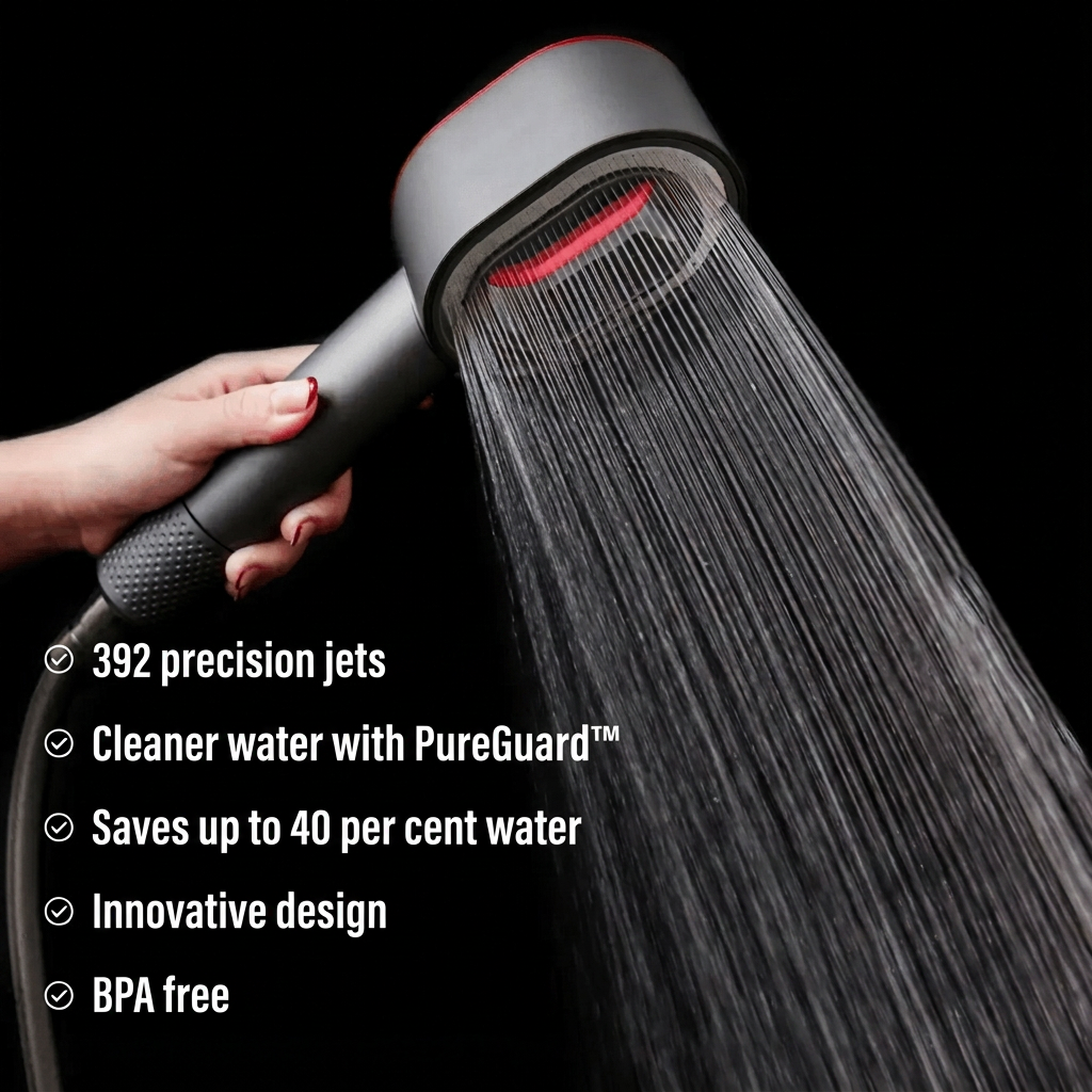 Shower Head with Mineral Filter That Reduces Limescale and Chlorine