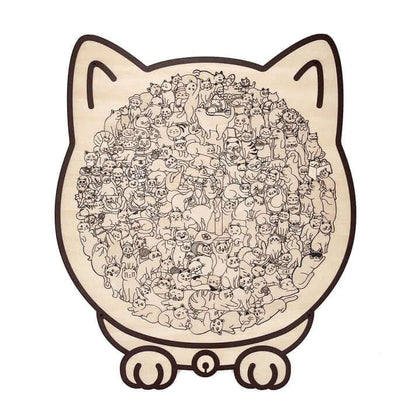 Norillo™ - Wooden Cat Puzzle with Morandi Colours (135 Pieces)