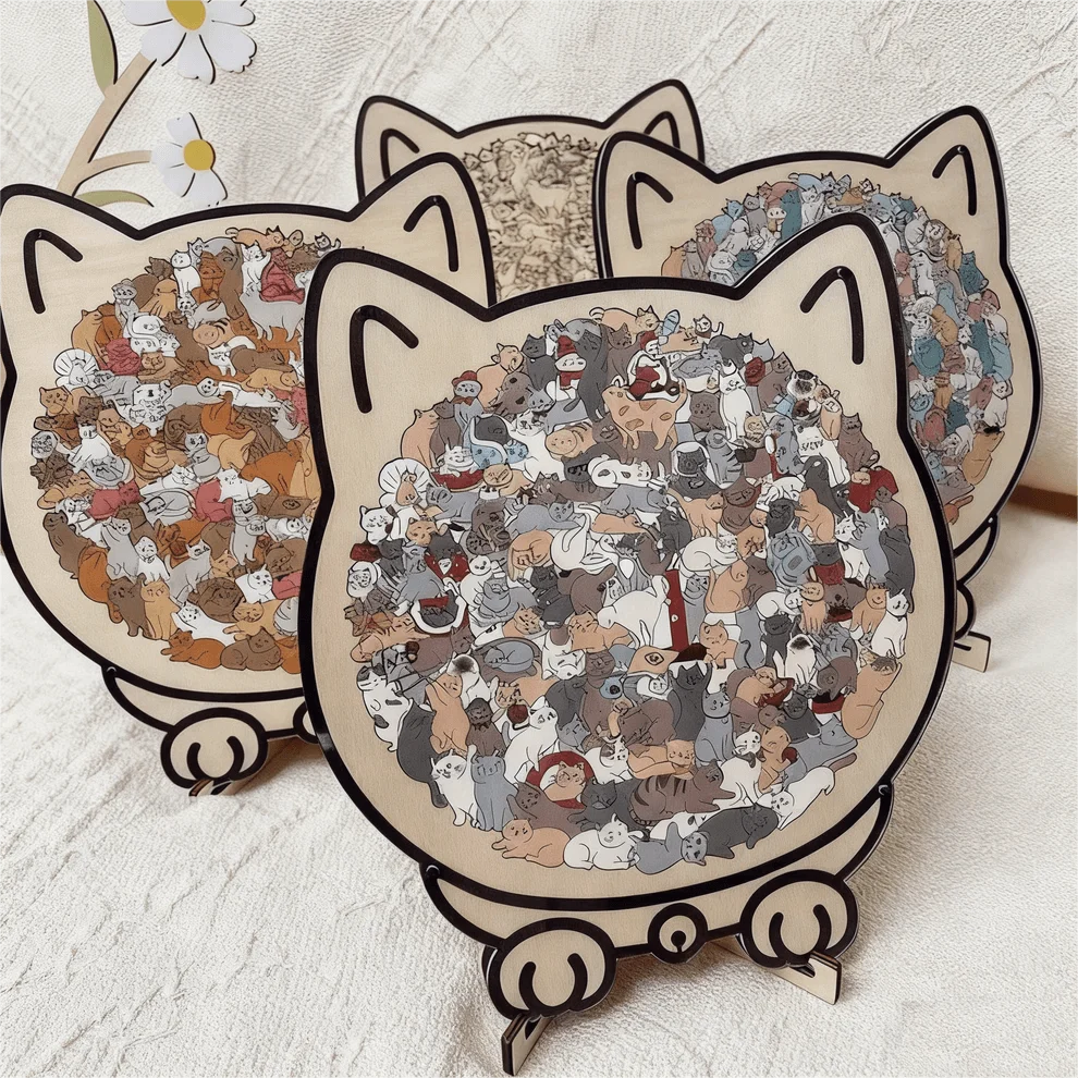 Norillo™ - Wooden Cat Puzzle with Morandi Colours (135 Pieces)