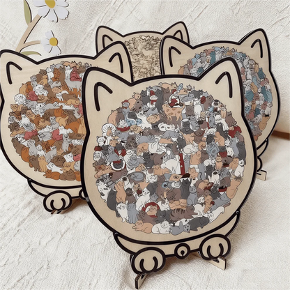 Norillo™ - Wooden Cat Puzzle with Morandi Colours (135 Pieces)