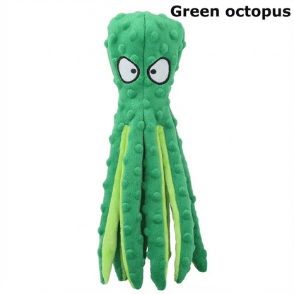 Green octopus dog chew toy
