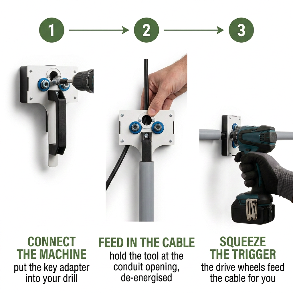 Norillo® - CableDrive - Pulls Cable Through the Conduit in Minutes, All on Its Own