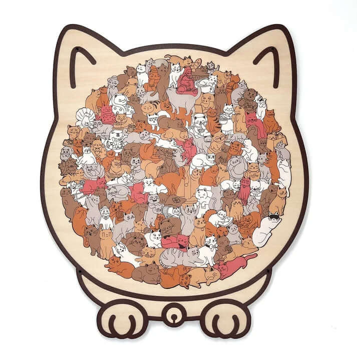 Norillo™ - Wooden Cat Puzzle with Morandi Colours (135 Pieces)