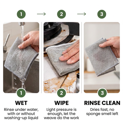 Norillo® - SteelSoft - The Stainless-Steel Cloth That Lifts Grease Without Scratching