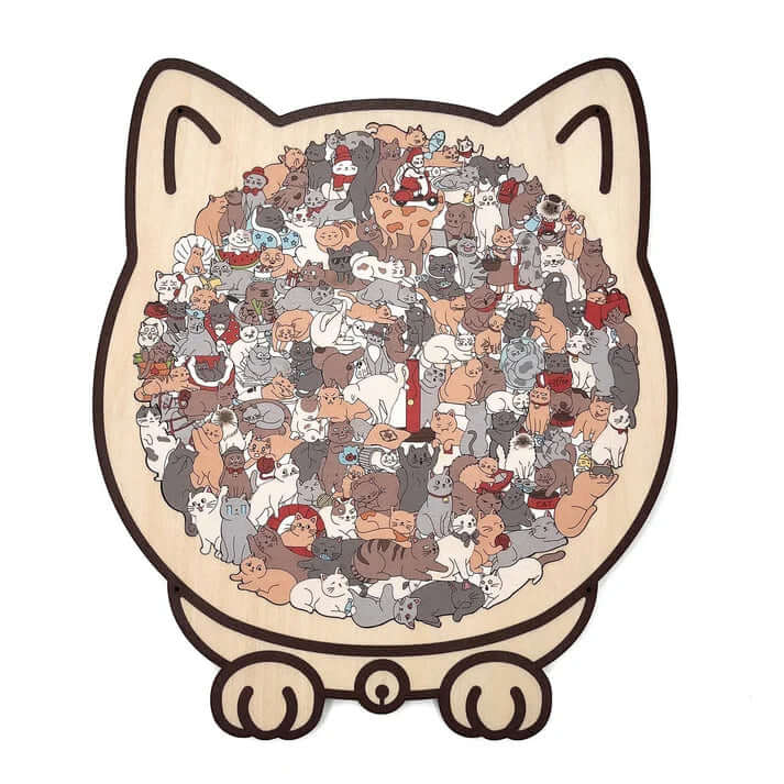 Norillo™ - Wooden Cat Puzzle with Morandi Colours (135 Pieces)