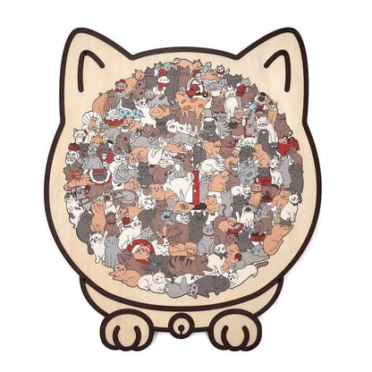 Norillo™ - Wooden Cat Puzzle with Morandi Colours (135 Pieces)