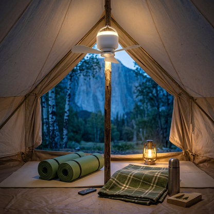 Norillo® - NightBreeze - Quiet Fan and Light for Cool Nights in the Tent