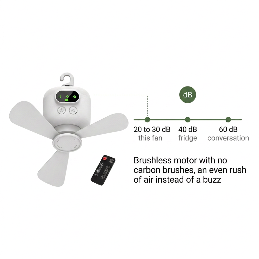 Norillo® - NightBreeze - Quiet Fan and Light for Cool Nights in the Tent