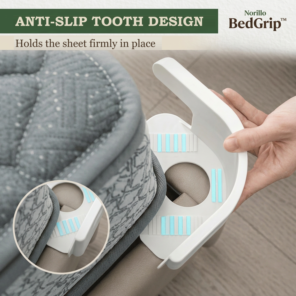 Anti-slip tooth design holds the sheet firmly in place