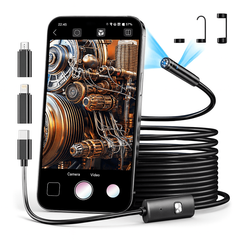 Norillo™ - Flexible HD Endoscope Camera with 6 Adjustable LED Lights