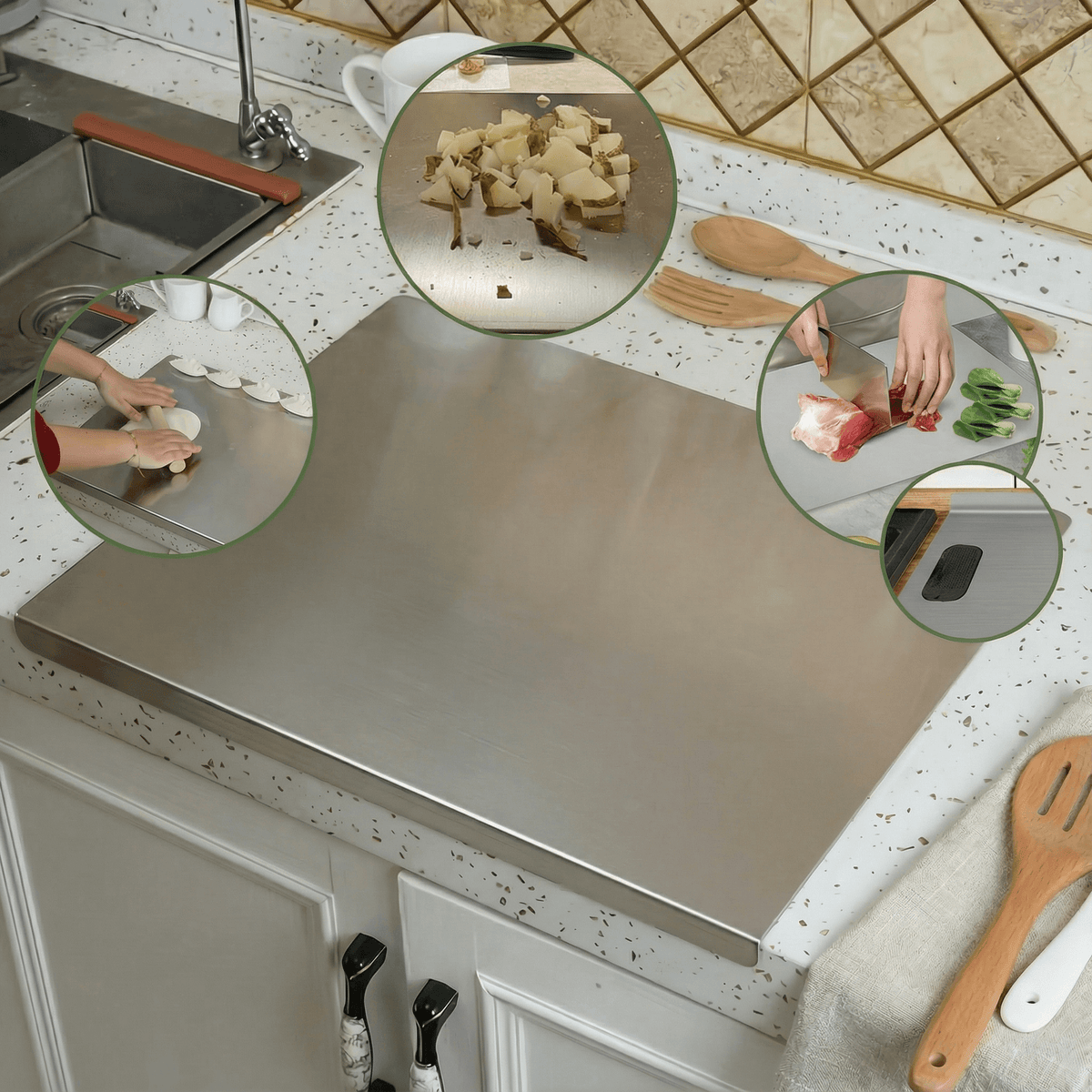Norillo™ - Hygienic & Bacteria-Resistant - Stainless Steel Chopping Board