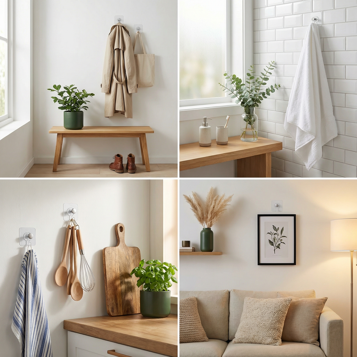Norillo™ - Wall Hooks with Patented Grip - No Holes, No Marks