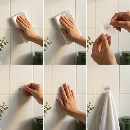 Norillo™ - Wall Hooks with Patented Grip - No Holes, No Marks