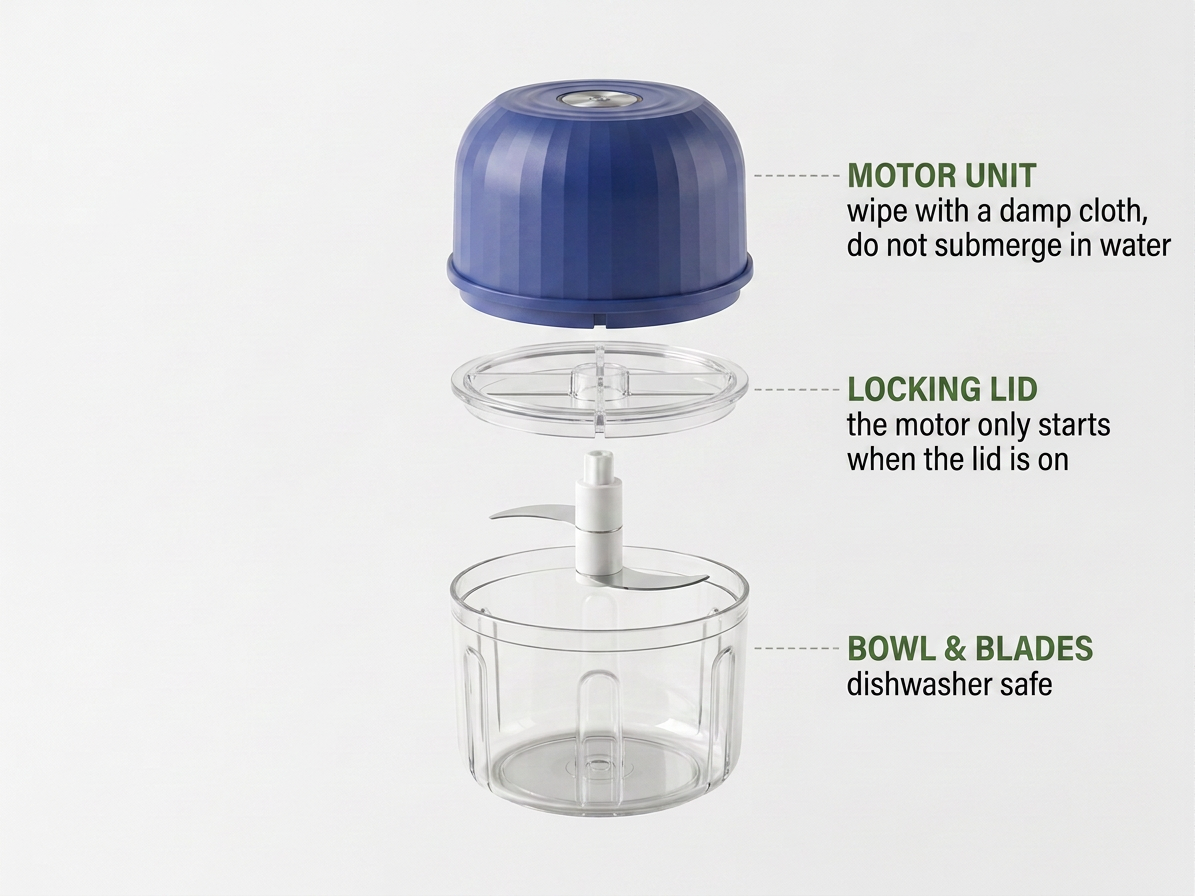 Norillo® - PrepPod - Cordless Mini Chopper for Garlic, Onion & Herbs in Seconds