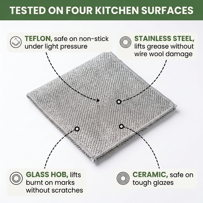Norillo® - SteelSoft - The Stainless-Steel Cloth That Lifts Grease Without Scratching