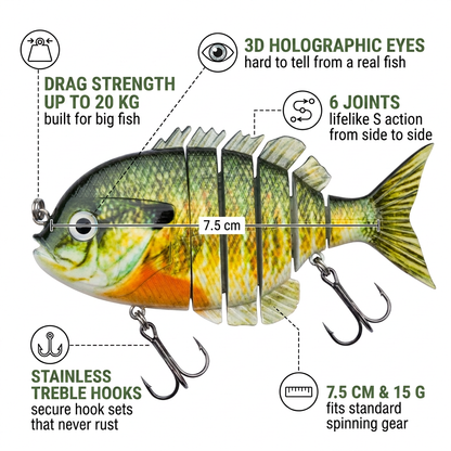 Norillo® - SwimStrike - Jointed Fishing Lure That Draws Predators with a Natural Action