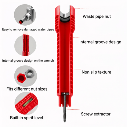 Norillo™ - 8-in-1 Pipe Wrench for Tight Spaces & Fast Plumbing Repairs