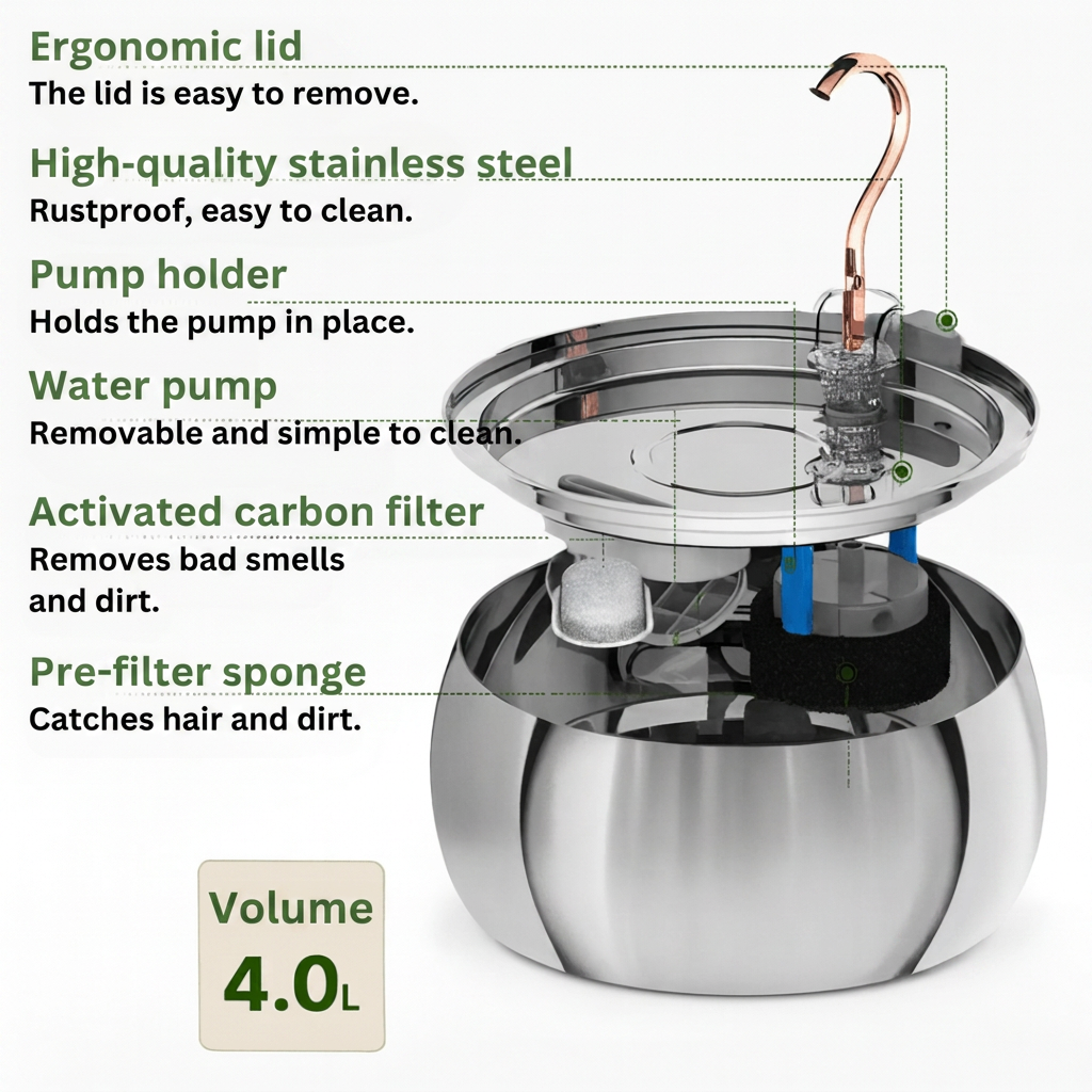 Norillo™ - Stainless Steel Cat Fountain That Prevents Urinary Problems