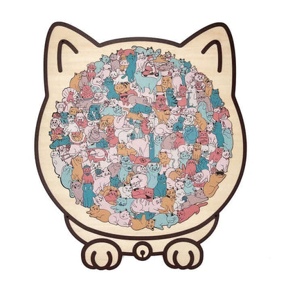 Norillo™ - Wooden Cat Puzzle with Morandi Colours (135 Pieces)