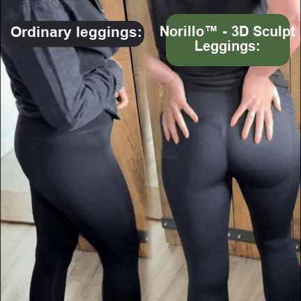 Ordinary leggings versus Norillo 3D Sculpt Leggings