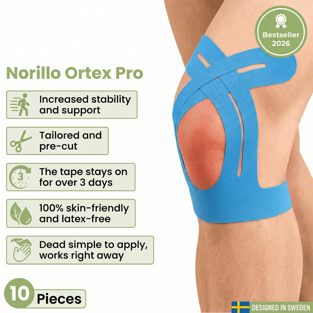 Norillo Ortex Pro knee tape features