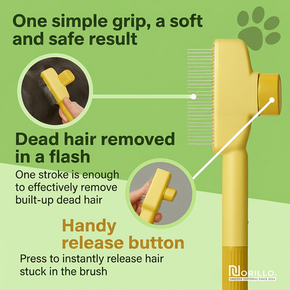 One simple grip, dead hair removed in a flash, handy release button