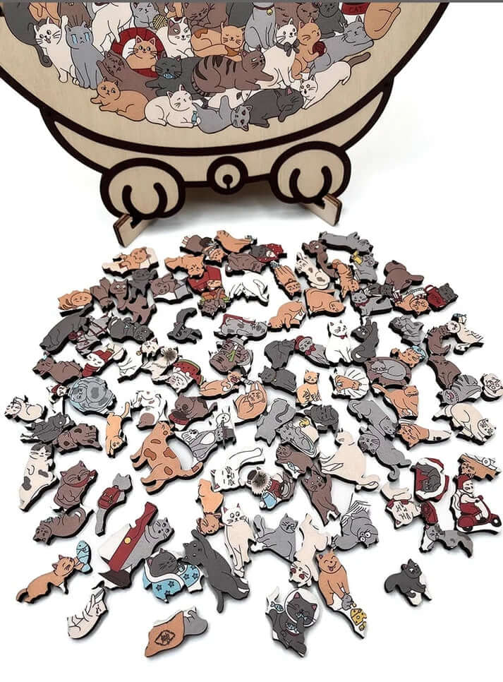 Norillo™ - Wooden Cat Puzzle with Morandi Colours (135 Pieces)