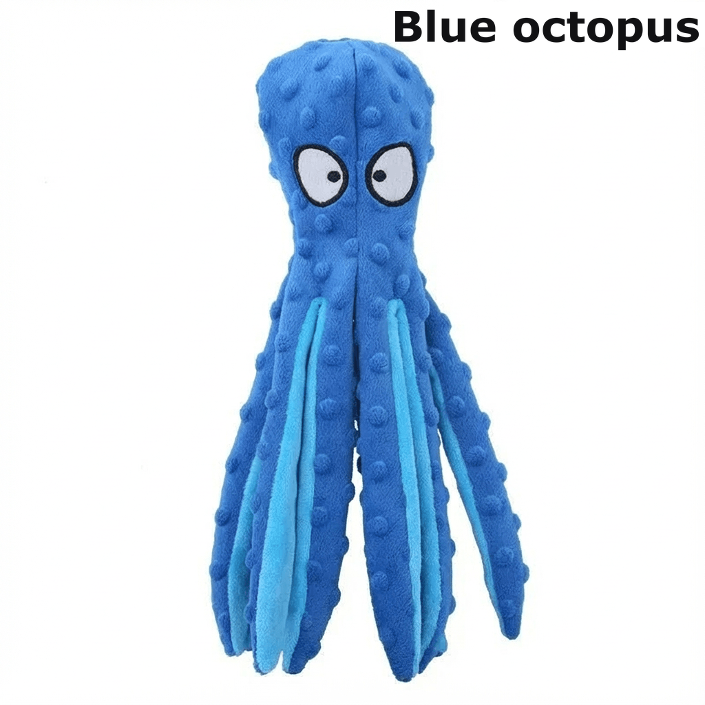 Blue octopus dog chew toy