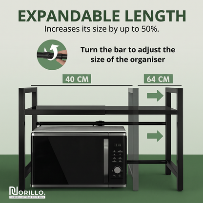 Norillo™ - Adjustable Microwave Shelf That Frees Up Worktop Space