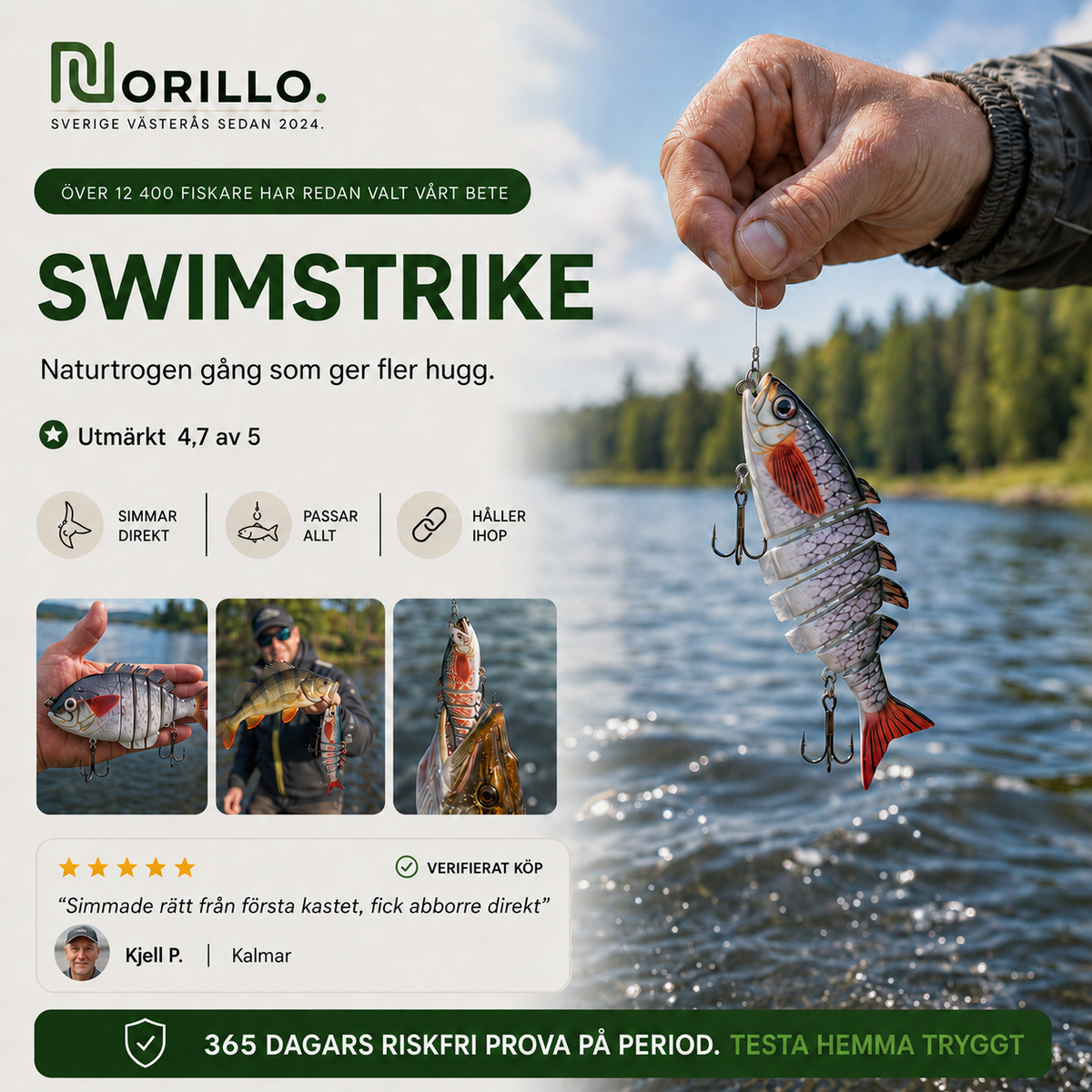 Norillo® - SwimStrike - Jointed Fishing Lure That Draws Predators with a Natural Action