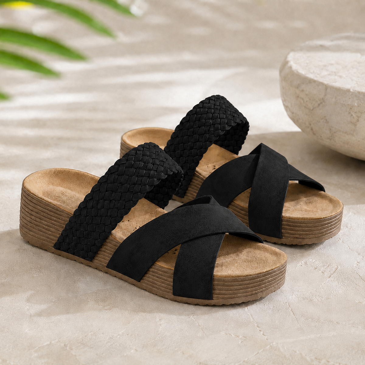 Norillo® - SummerEase Wedge Sandal with Double Straps for Long Summer Days