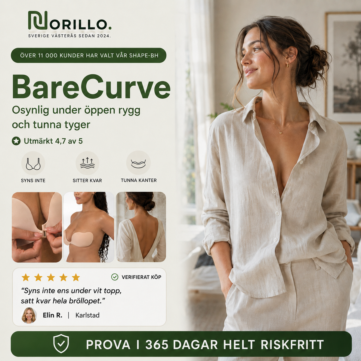 Norillo® - BareCurve - Adhesive Bra That Shapes Under Backless Outfits