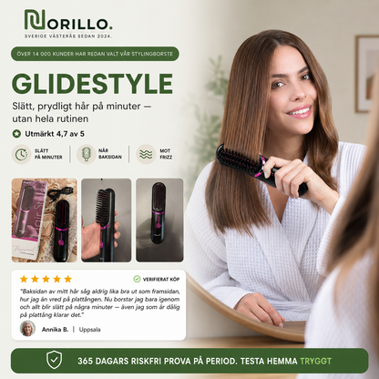 Norillo® - GlideStyle - Cordless Heated Brush for Smooth Hair in Minutes