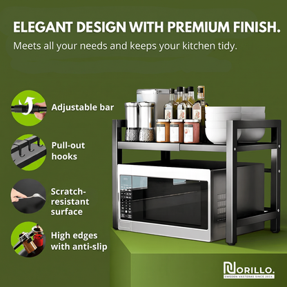 Norillo™ - Adjustable Microwave Shelf That Frees Up Worktop Space