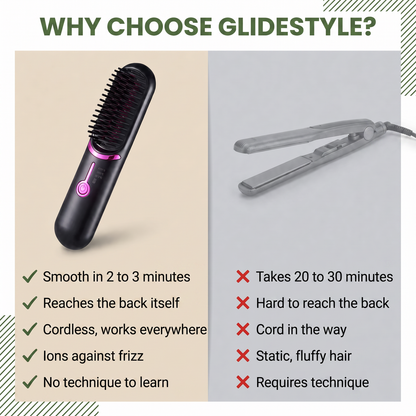 Norillo® - GlideStyle - Cordless Heated Brush for Smooth Hair in Minutes