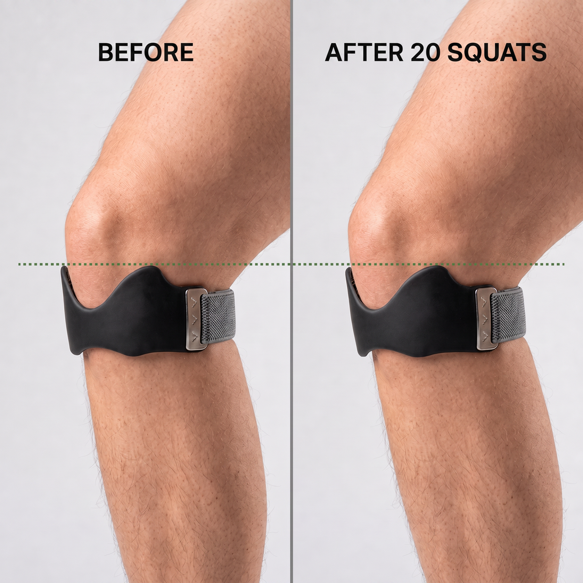 Before and after 20 squats