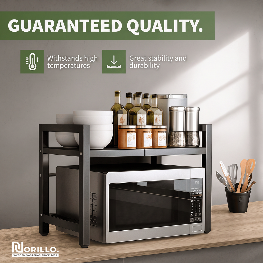 Norillo™ - Adjustable Microwave Shelf That Frees Up Worktop Space